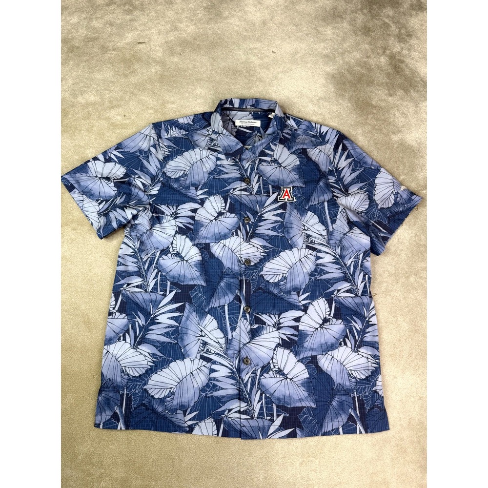 Arizona Wildcats Shirt Mens Large Blue Tommy Bahama Basketball NCAA Button Up